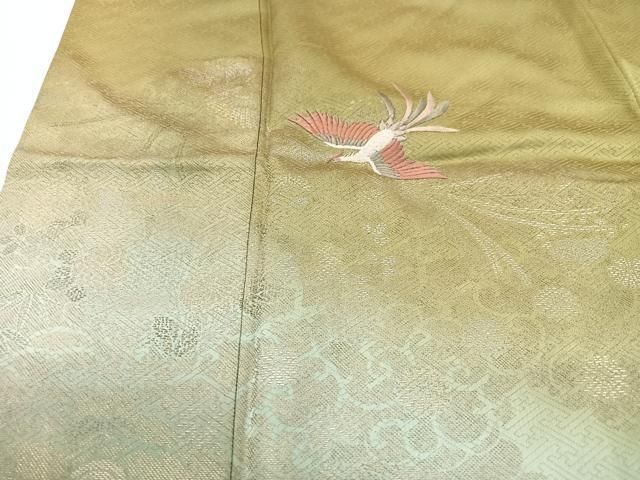 平和屋着物▽訪問着　単衣　正倉院鳳凰文　暈し染め　金彩　正絹　逸品　AAAU6452iu 平和屋着物▽訪問着 単衣 正倉院鳳凰文 暈し染め 金彩 正絹 逸品