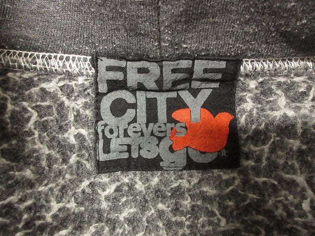 フリーシティ FREE CITY ジップパーカー 長袖 3 グレー プリント