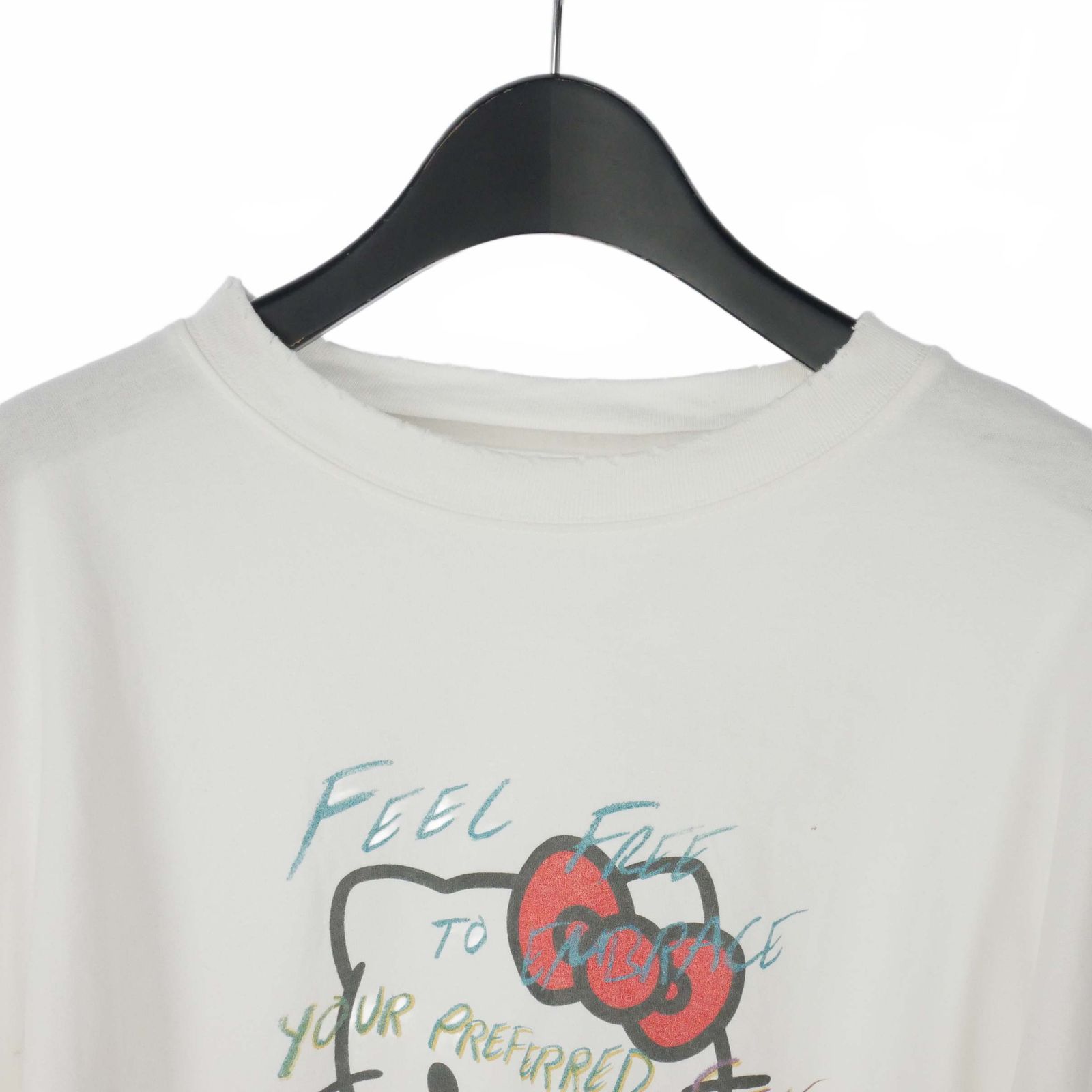アメリヴィンテージ 22AW カットソー 長袖 F 白 アメリヴィンテージ Ameri VINTAGE × HELLO KITTY DAMAGE LONG TEE