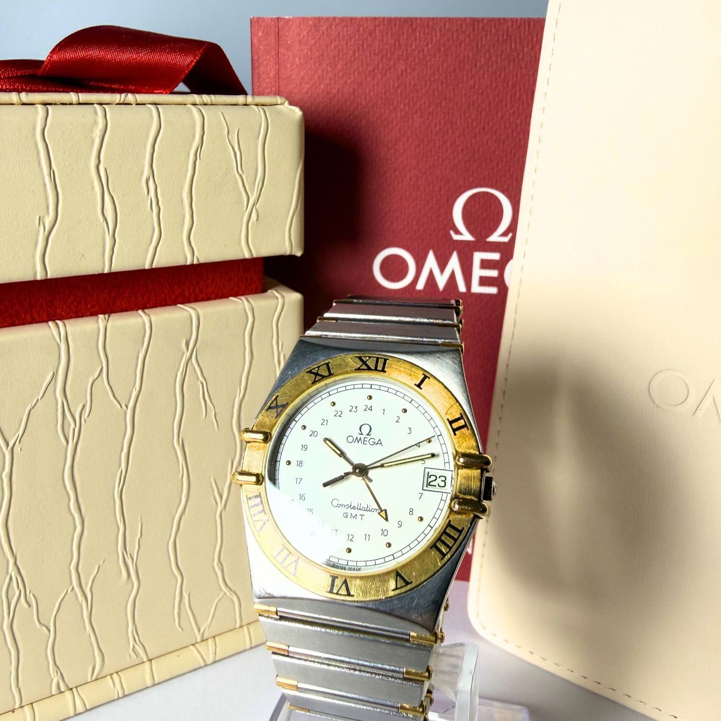 希少 オメガ コンステレーション GMT クオーツ 396.1060 稼働 メンズ腕時計 OMEGA Constellation Quartz GMT