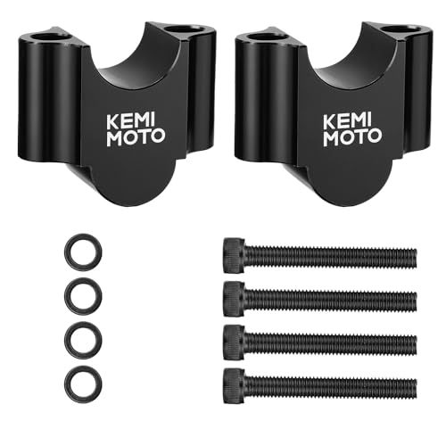 KEMIMOTO ハンドルポスト バイク 30mmアップ ハンドルスペーサー 汎用 7/8インチ φ22mm/22.2mmバー ハンドルバー ライザー スタンダード CNC加工 ブラック(沖縄・離島の方不可) afb13367