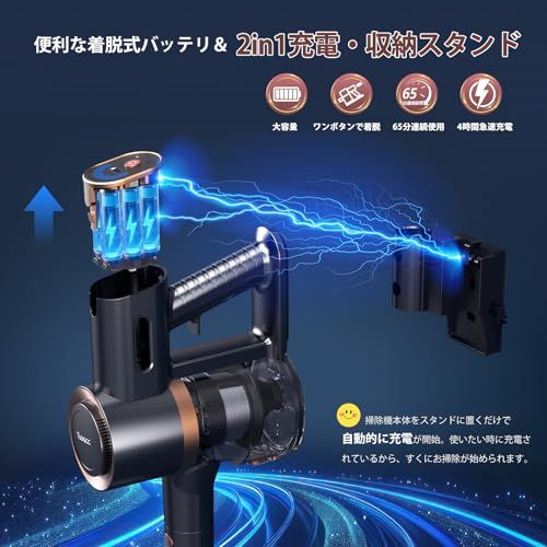 掃除機 コードレス【2026衝撃的デビュー!410Kpa真の超強力吸引&同クラス最軽量&自走式&自立式&革新版グリーンLEDライト&2in1置くだけ充電スタンド&次世代LEDディスプレイ】65分連続稼働 Yuuscc サイクロン 掃除機 コー f438d99a 掃除機 コードレス【2026衝撃的デビュー!410Kpa真の超強力吸引&同クラス最軽量&自走式&自立式&革新版グリーンLEDライト&2in1置くだけ充電スタンド&次世代LEDディスプレイ】65分連続稼働 Yuuscc サイクロン 掃除機 コー f438d99a