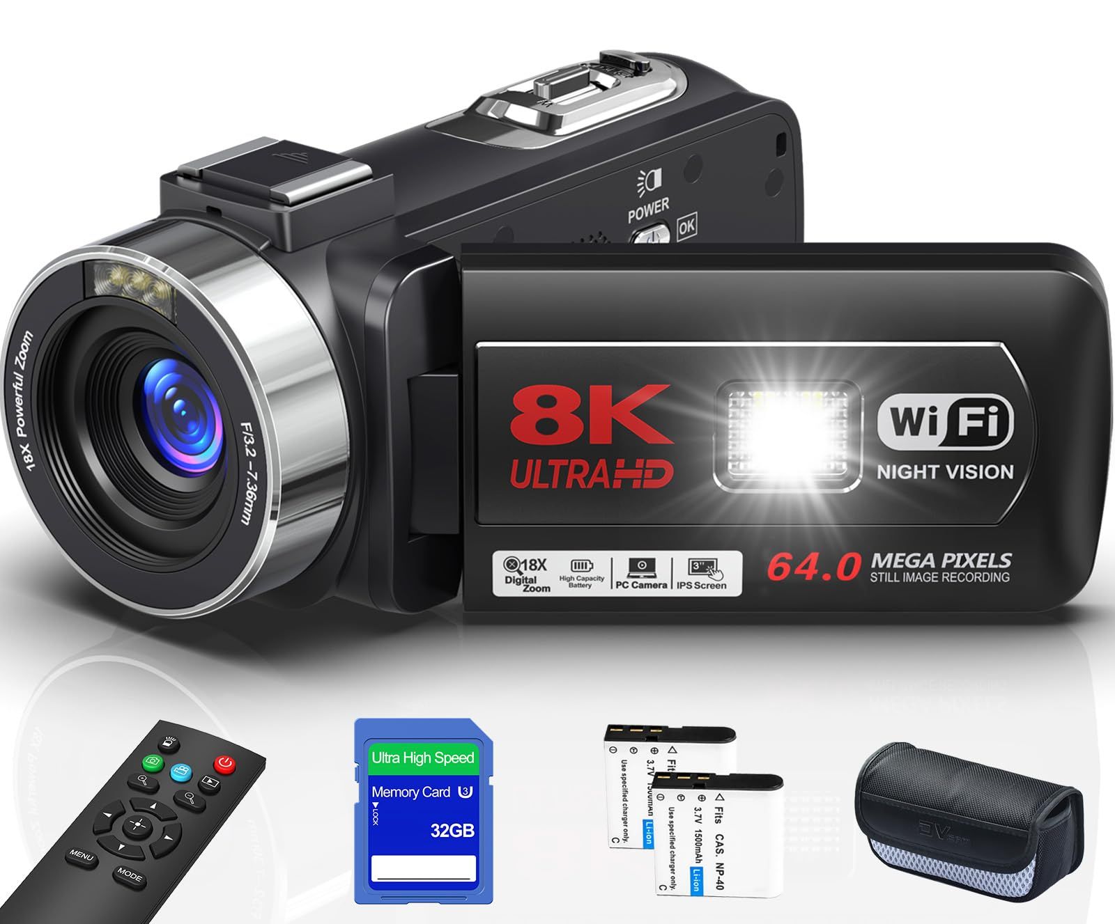 ビデオカメラ 8K動画 6400万画素 3.0 インチ タッチスクリー 32GB SDカード付き YouTubeカメラ 18Xデジタルズーム フラッシュ 2.4Gリモコン 充電式 1500mAhバッテリー 軽量 日本語の取扱説明書 学生 初心 c06b522d ビデオカメラ 8K動画 6400万画素 3.0 インチ タッチスクリー 32GB SDカード付き YouTubeカメラ 18Xデジタルズーム フラッシュ 2.4Gリモコン 充電式 1500mAhバッテリー 軽量 日本語の取扱説明書 学生 初心 c06b522d