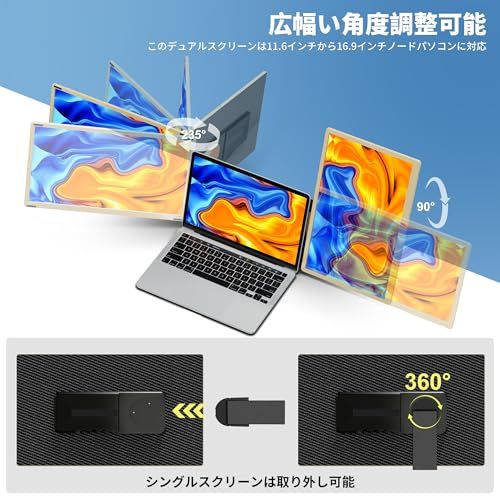 LivElect 15.6インチ デュアルモバイルモニター FHD 1080P トリプルディスプレイ ノートパソコン用モニター IPS液晶パネル 取り外し可能なスクリーン モバイル 2画面 スピーカー付き 11種類使い方 ノートパソコン プラ e9727db1 LivElect 15.6インチ デュアルモバイルモニター FHD 1080P トリプルディスプレイ ノートパソコン用モニター IPS液晶パネル 取り外し可能なスクリーン モバイル 2画面 スピーカー付き 11種類使い方 ノートパソコン プラ e9727db1