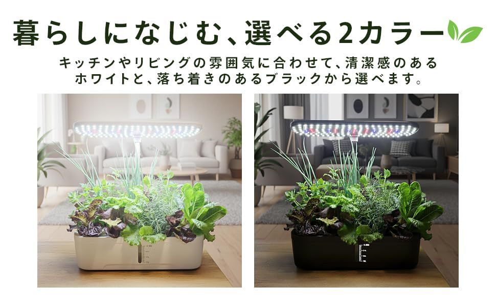 水耕栽培キット 簡単操作・水耕栽培セット。・LED植物成長ライト・自動水循システム・植物に最適な生育環境を提供し、室内で手軽に家庭栽培を楽しめます [ ASLT ] (ブラック)kk 8faac884