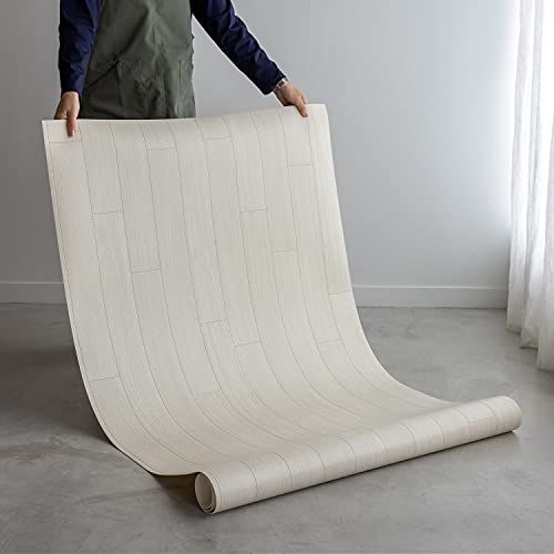 ラグリエ フロアマット 木目 アイボリー 約90×300cm 床保護マット フローリングマット カーペット対応 白kk 36e5ad3e