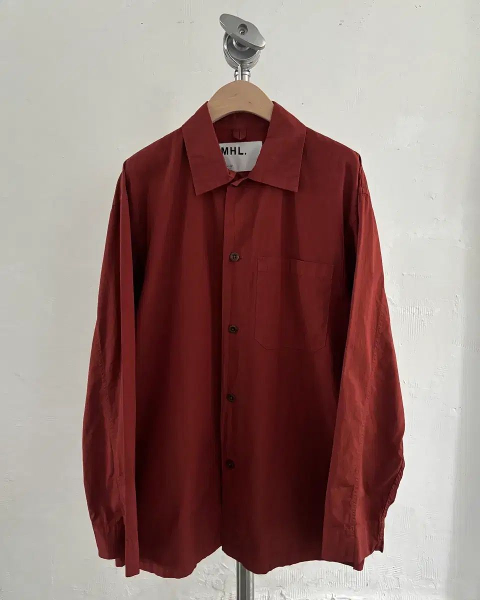 MHL MARGARET HOWELL マーガレットハウエル バーガンディ コットン シャツ