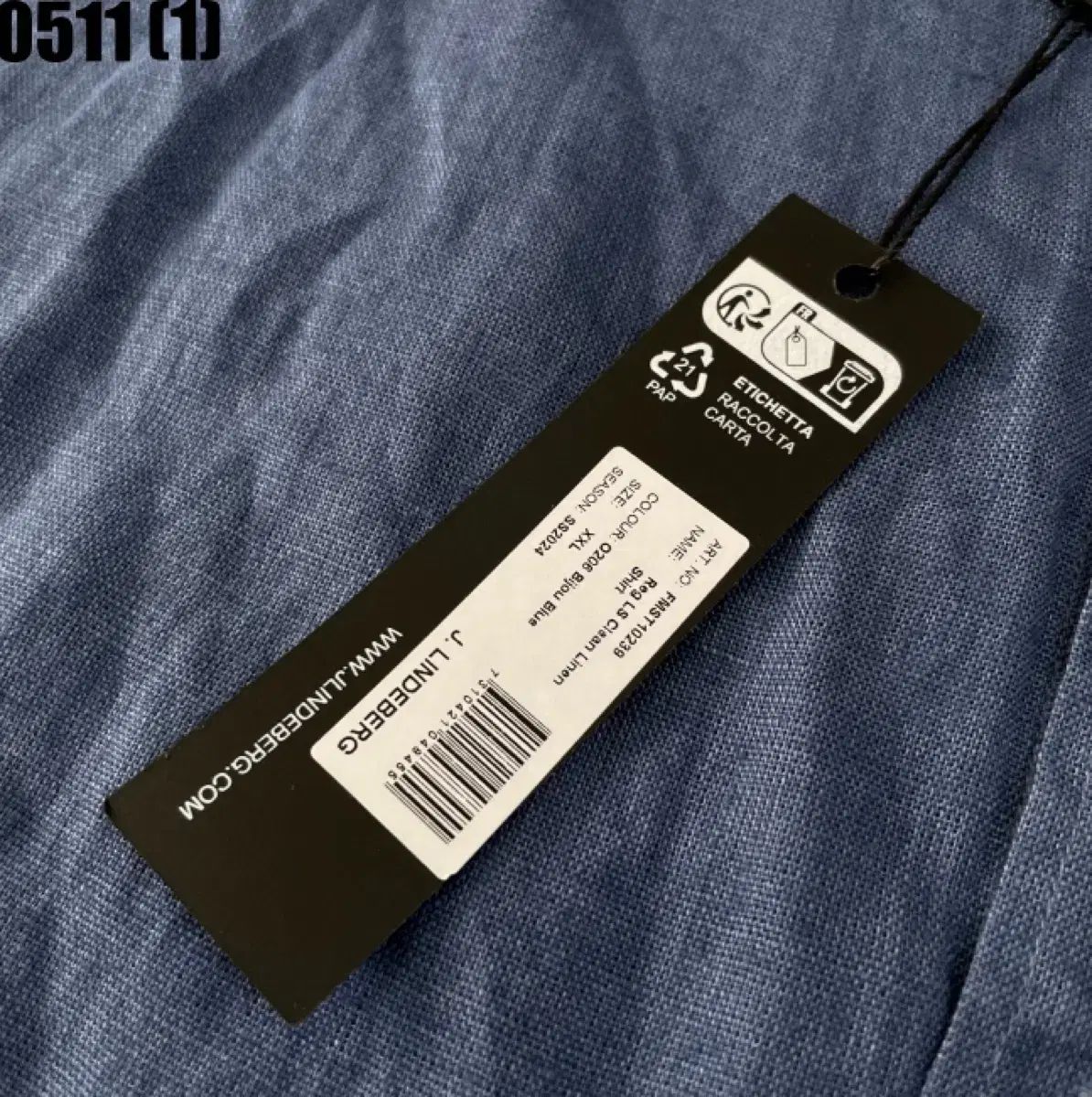 J.LINDEBERG(J.リンドバーグ) ブルー シャツ 新品 XXL J.LINDEBERG(J.リンドバーグ) ブルー シャツ 新品 XXL