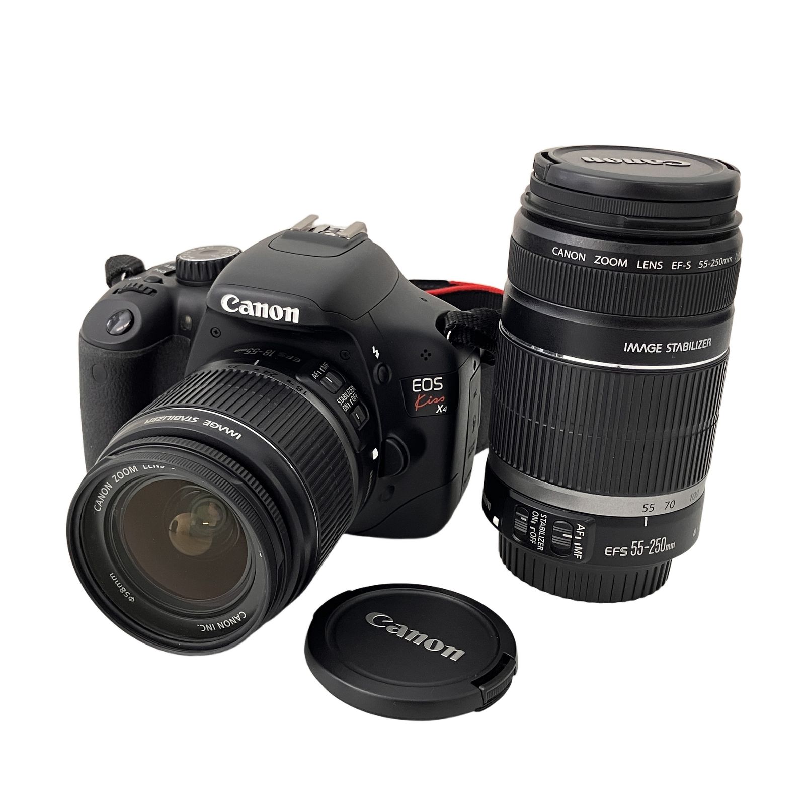 Canon EOS Kiss X4 EF-S 18-55mm EF-S 55-250mm デジタル 一眼 レフ カメラ ダブル ズーム レンズ キット ジャンク Z11128575