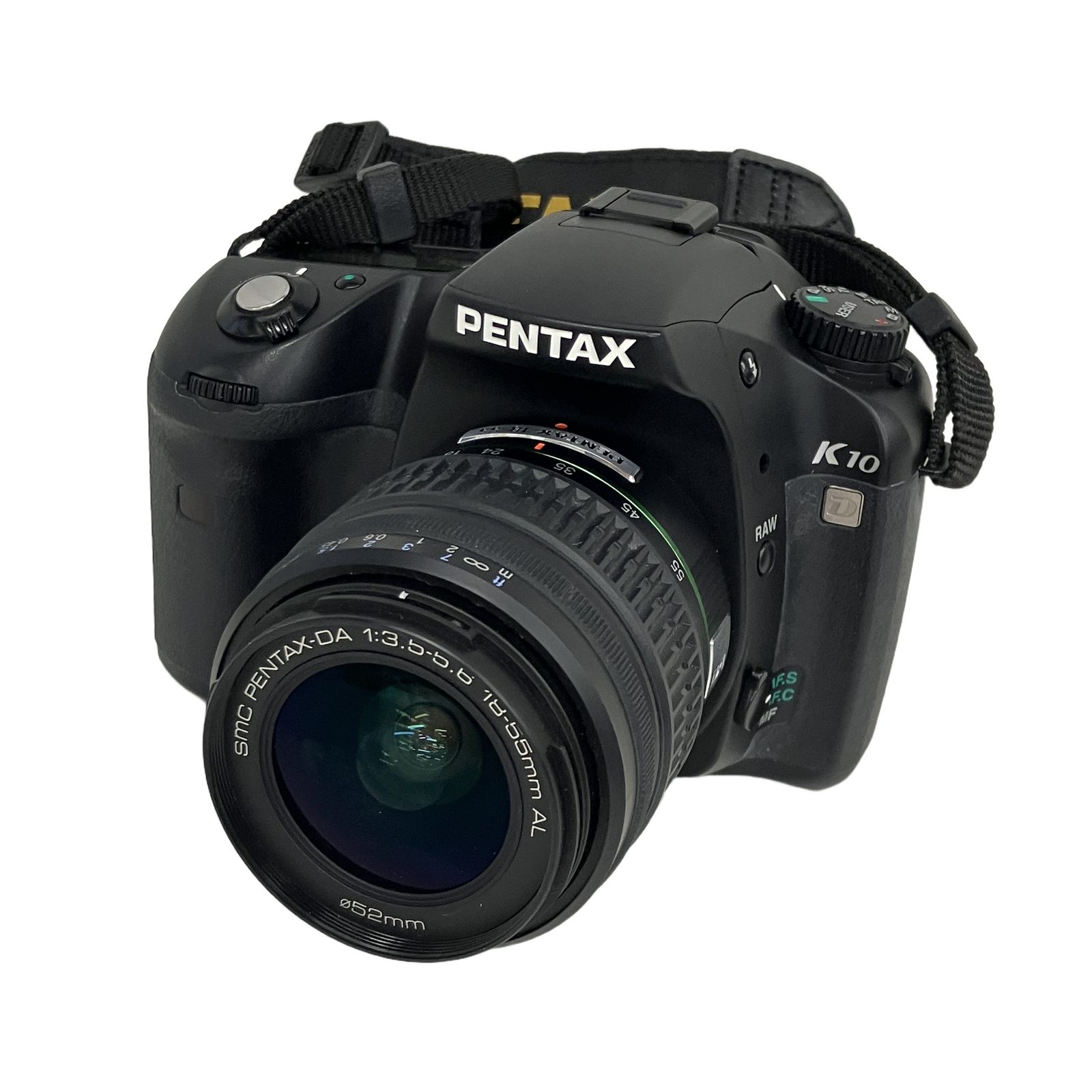 PENTAX K10D ボディ SMC PENTAX-DA 1:3.5-5.6 18-55mm AL レンズセット デジタル一眼レフ カメラ バッテリーグリップ付き ペンタックス 中古 S11186092