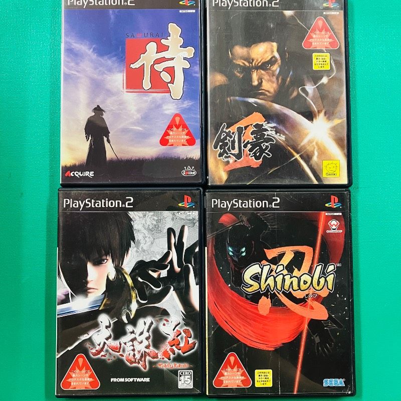 4点セット】PS2 侍 ～SAMURAI～ 剣豪2 KENGO2 天誅 紅 忍 Shinobi