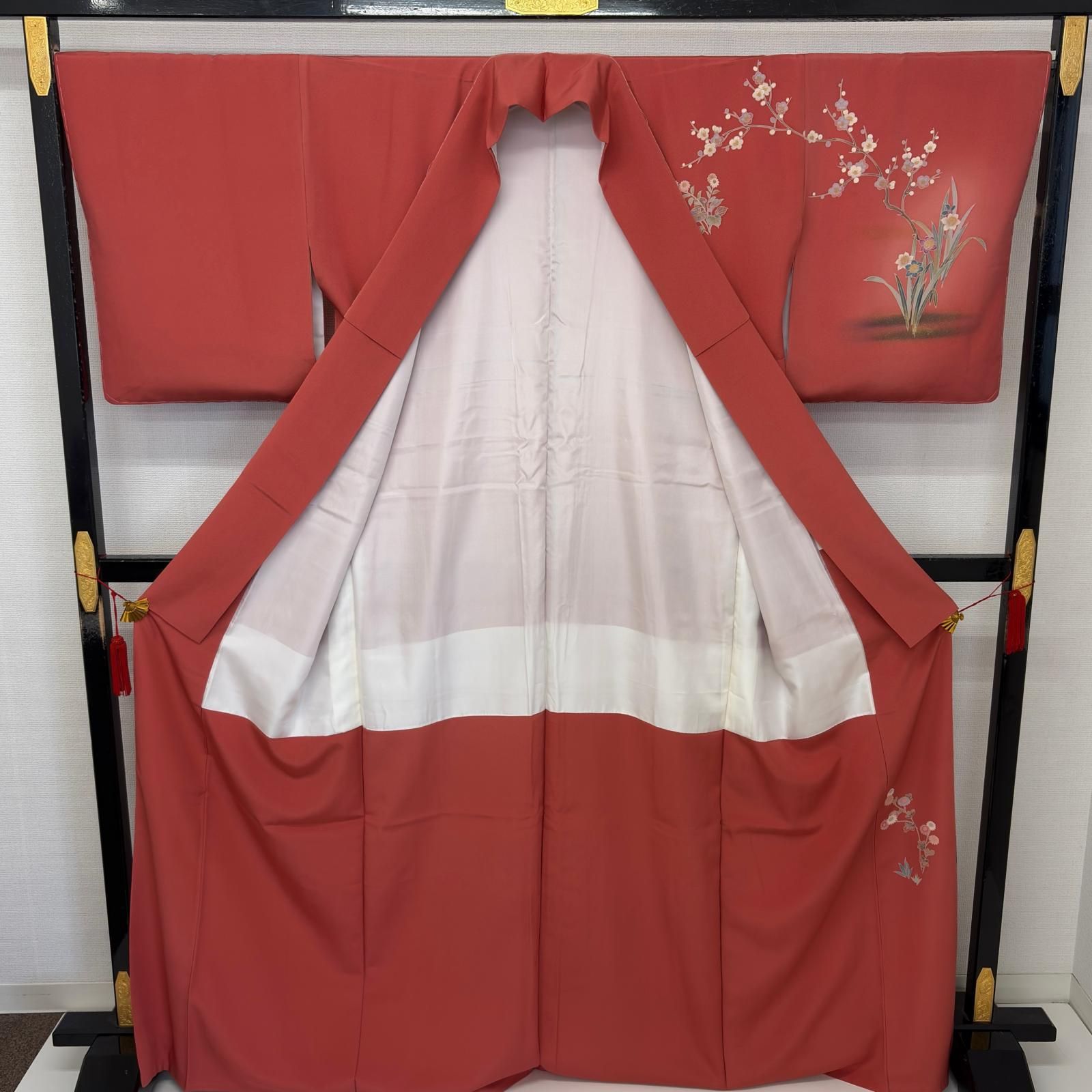 未使用品 付下げ 正絹 雀 鳥 金彩 笹 グラデーション 付下げ 金彩 草花の染め 鳥 躾糸付き 紋なし 正絹 MK-7890 - メルカリ