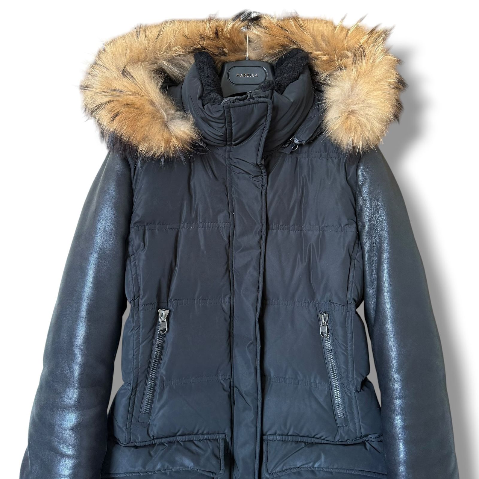 Mackage 3way 袖レザー切替ダウンジャケット S相当 ブラック - メルカリ