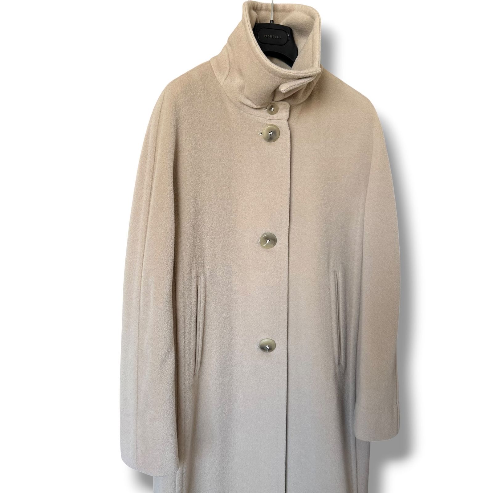 美品 最高級白タグ MaxMara カシミヤ ロングチェスターコート 40