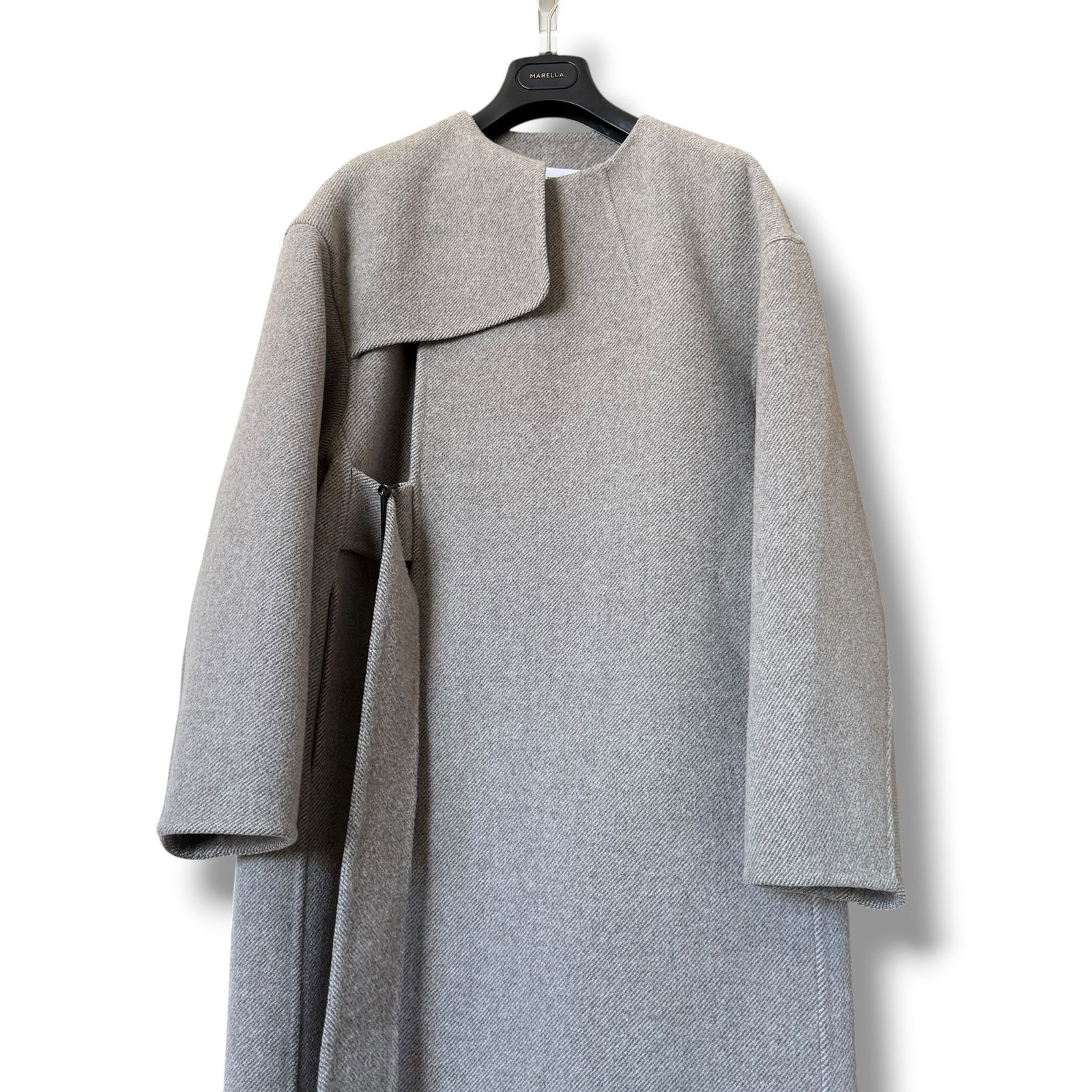 美品 HYKE ダブルフェイストレンチコート 上質ヘリンボーン生地