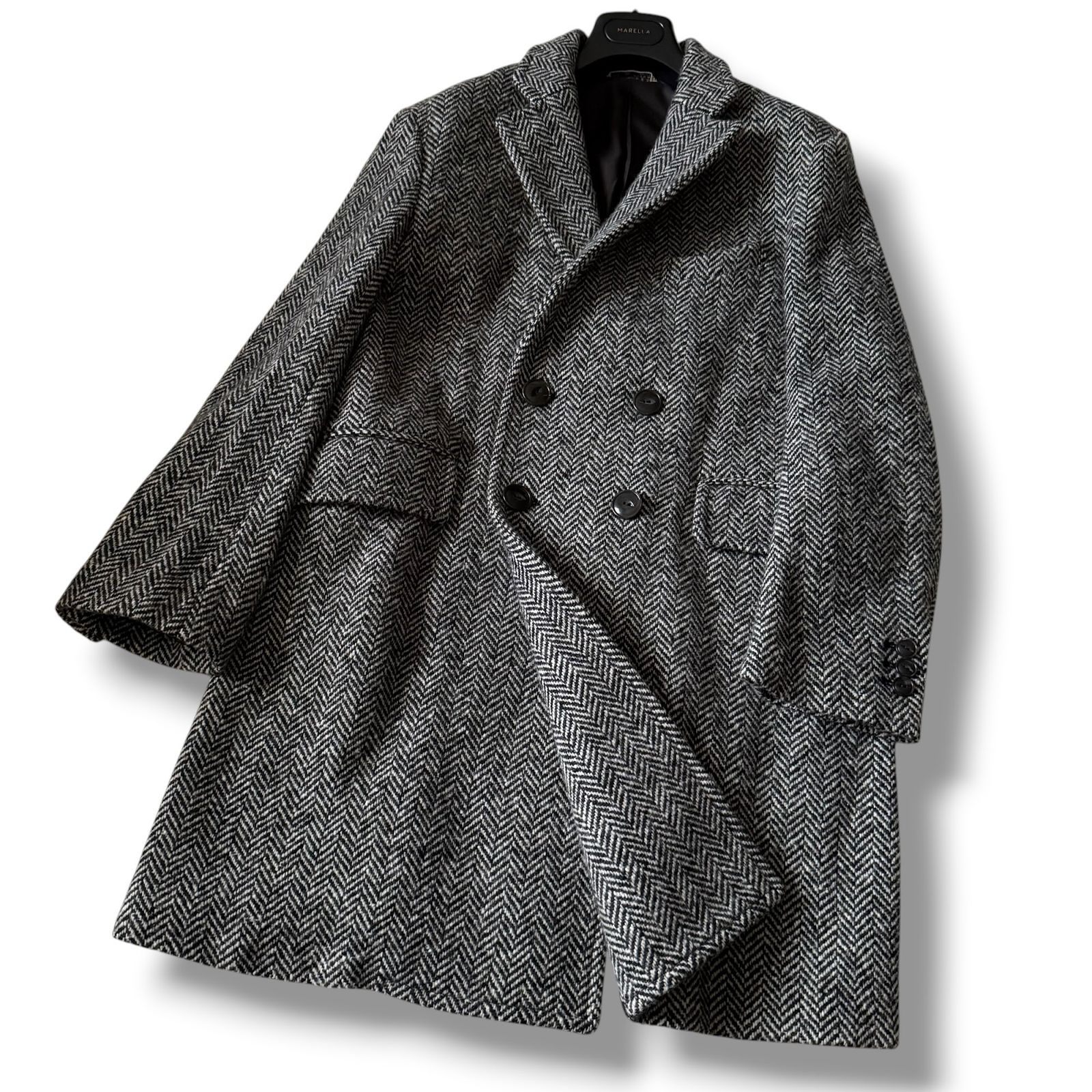 カシミヤ90％ 美品 ARTS&SCIENCE ヘリンボーン生地ダブルコート 35,685円