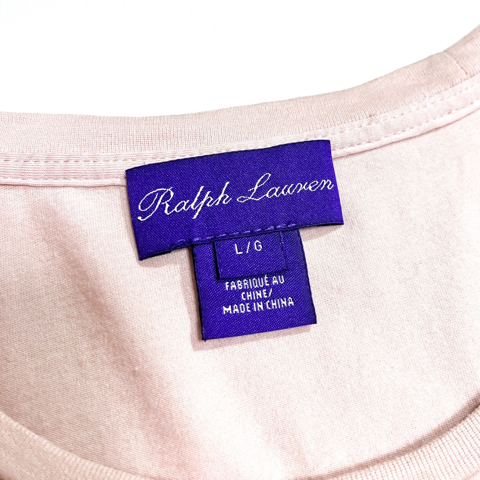 kU09 RALPH LAUREN パープルレーベル クルーネック 裾 刺繍 半袖 T 