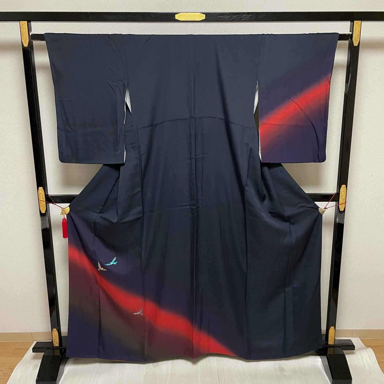付下げ 暈し染に鳳凰 モダン 着物 正絹 X-1707 - メルカリ