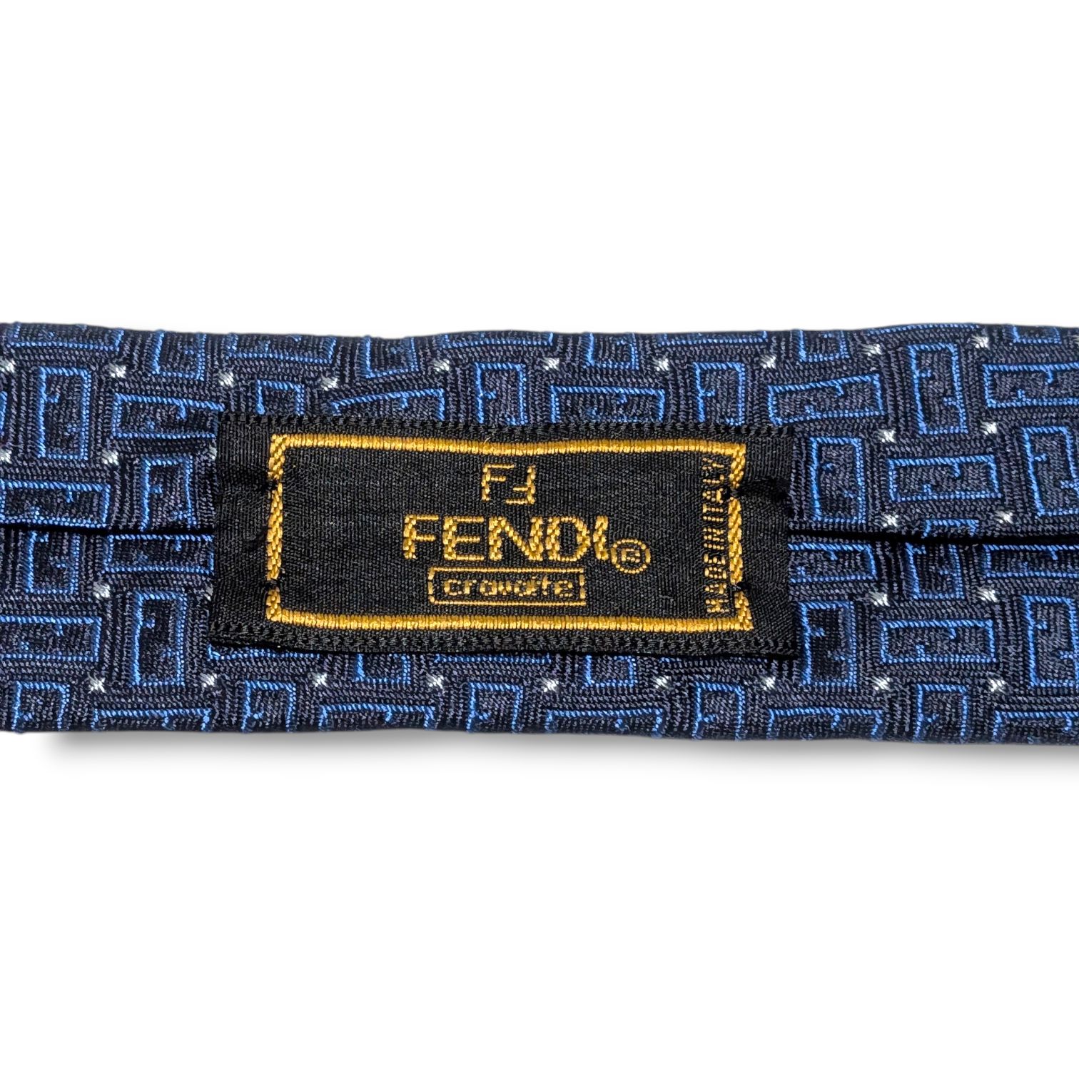 FENDI フェンディ ネクタイ ズッカ柄 総柄 光沢 シルク イタリア製