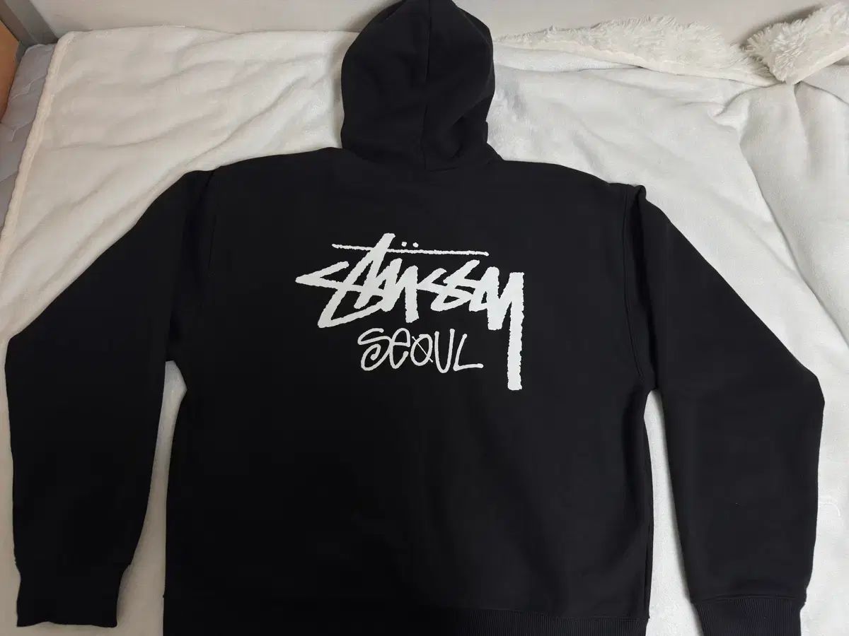 STUSSY ストック SEOUL ソウル フーディー ジップアップ ブラック