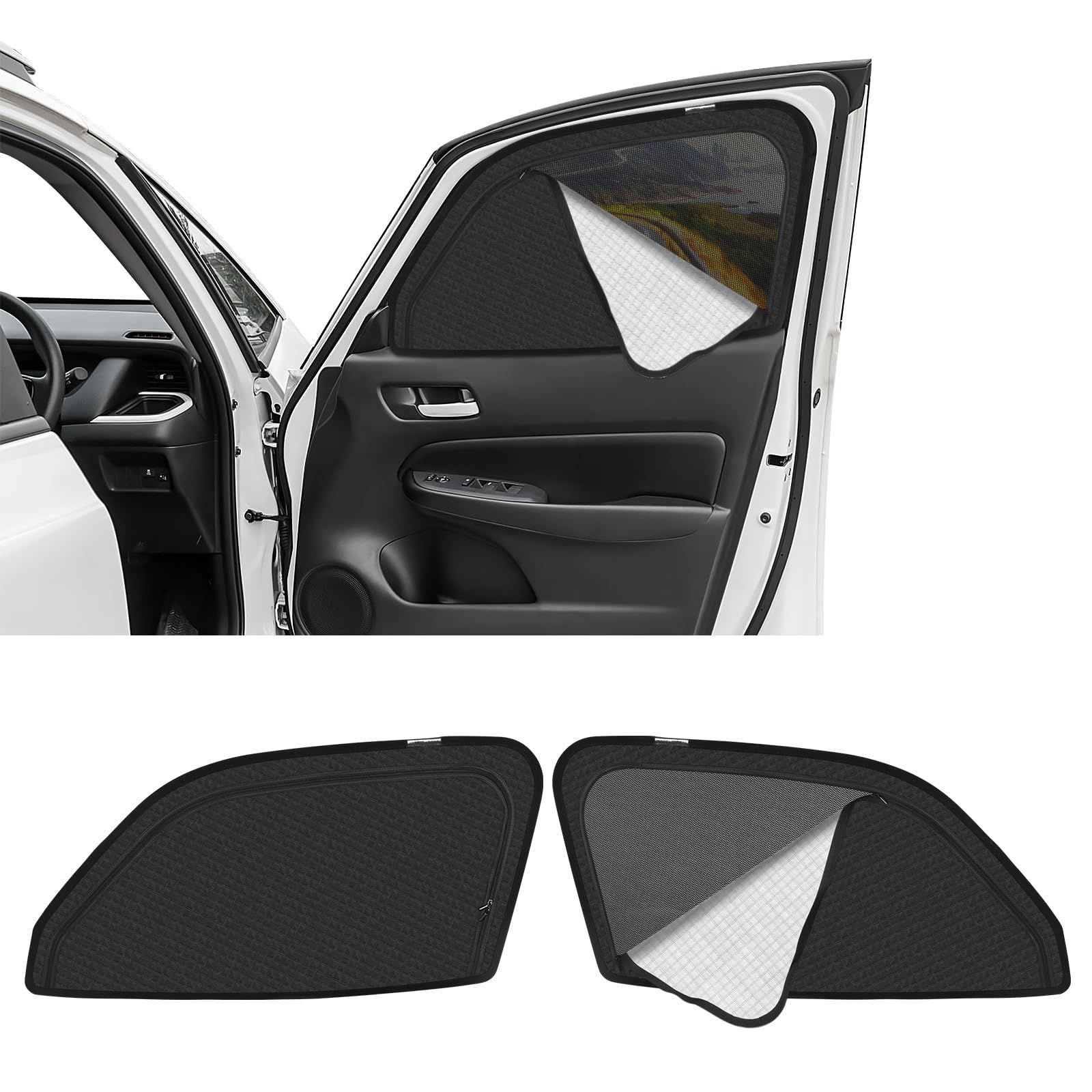 新型 フィット GR系 専用 サンシェード マグネット式 サイド用 車種専用 2in1一体式 カーシェード FIT GR メッシュカーテン 換気 断熱 日除け メッシュサンシェード 日焼け防止 UVカット 遮光カーテン 日差し 紫外線カット a3c18f7a