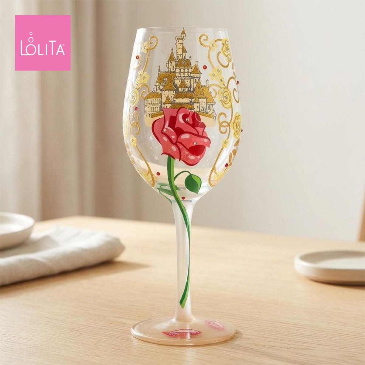 Lolita ワイングラス BOLD LIKE A ROSE 23cm バラみたいにはっきりと | かわいい おしゃれ ポップ モダン デザイン食器 アート ロリータ･ヤンシー 正規輸入品