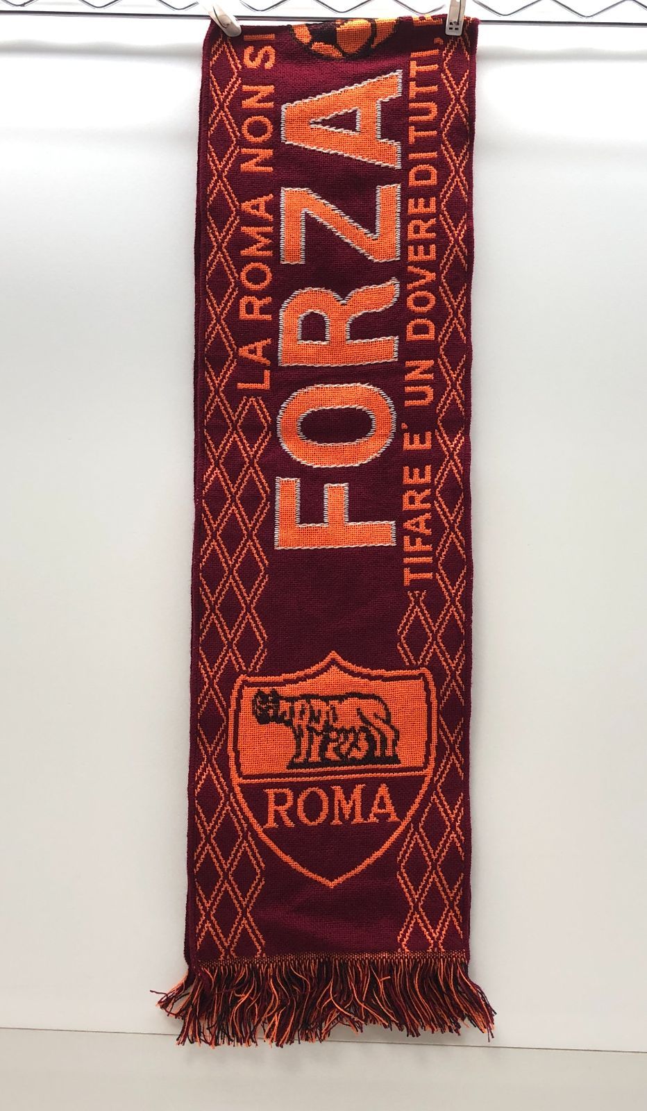【美品】ローマ　マフラータオル　イタリア　サッカー　FORZA ROMA ASローマ マフラータオル FORZA ROMA 応援グッズ SGAW26-1667 - メルカリ