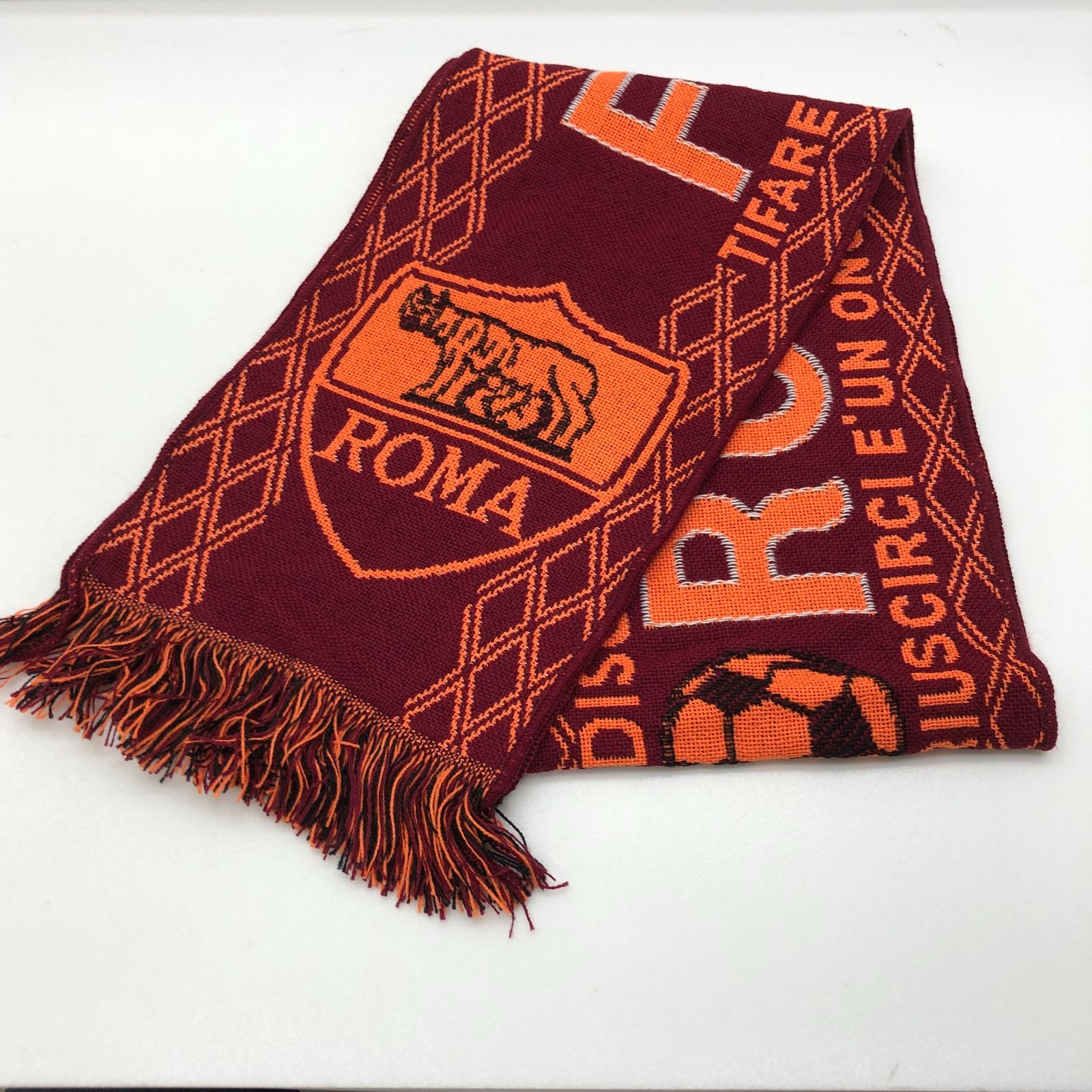 【美品】ローマ　マフラータオル　イタリア　サッカー　FORZA ROMA ASローマ マフラータオル FORZA ROMA 応援グッズ SGAW26-1667 - メルカリ