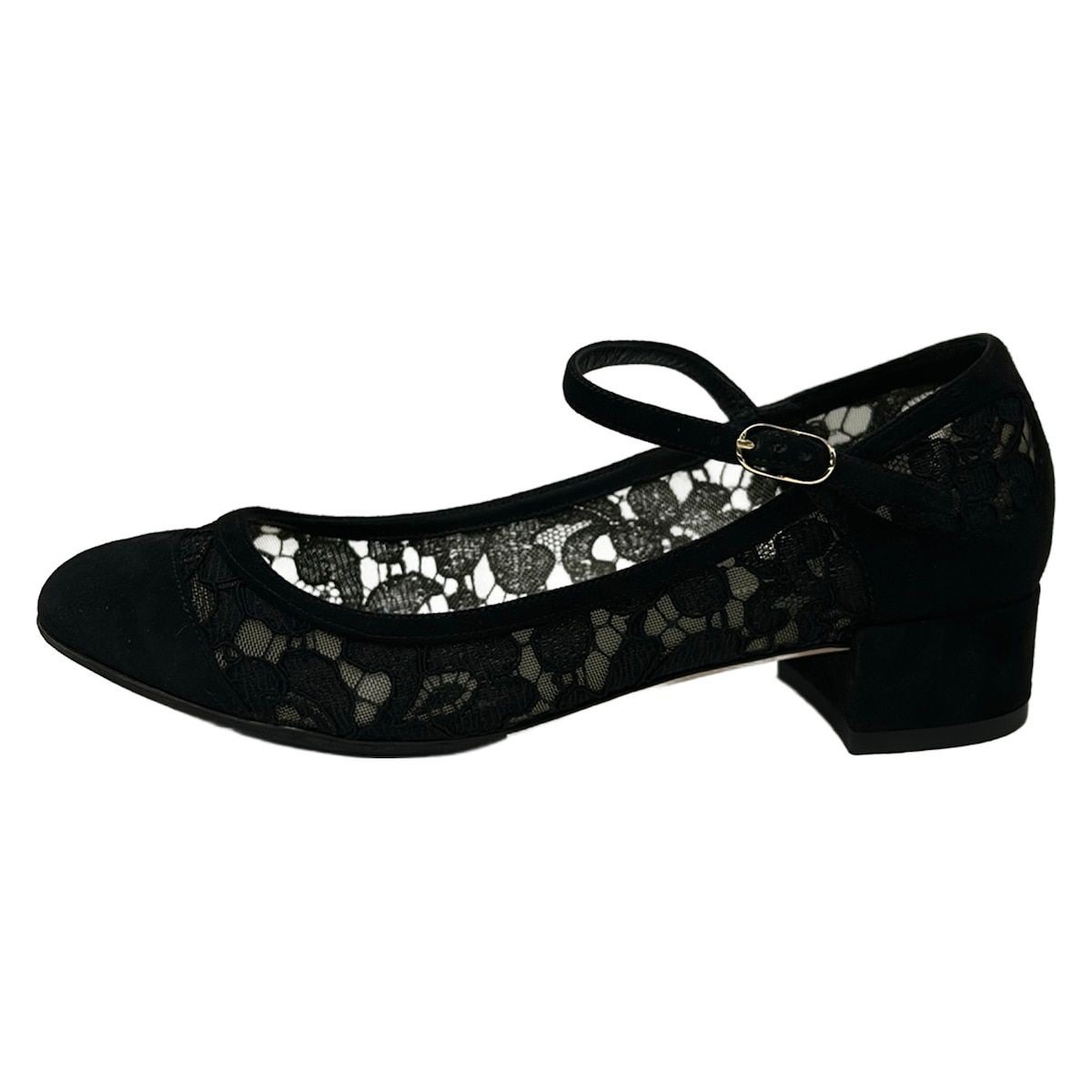 DOLCE&GABBANA(ドルチェアンドガッバーナ) パンプス 35 1/2 レディース - 黒 レース/アウトソール張替済