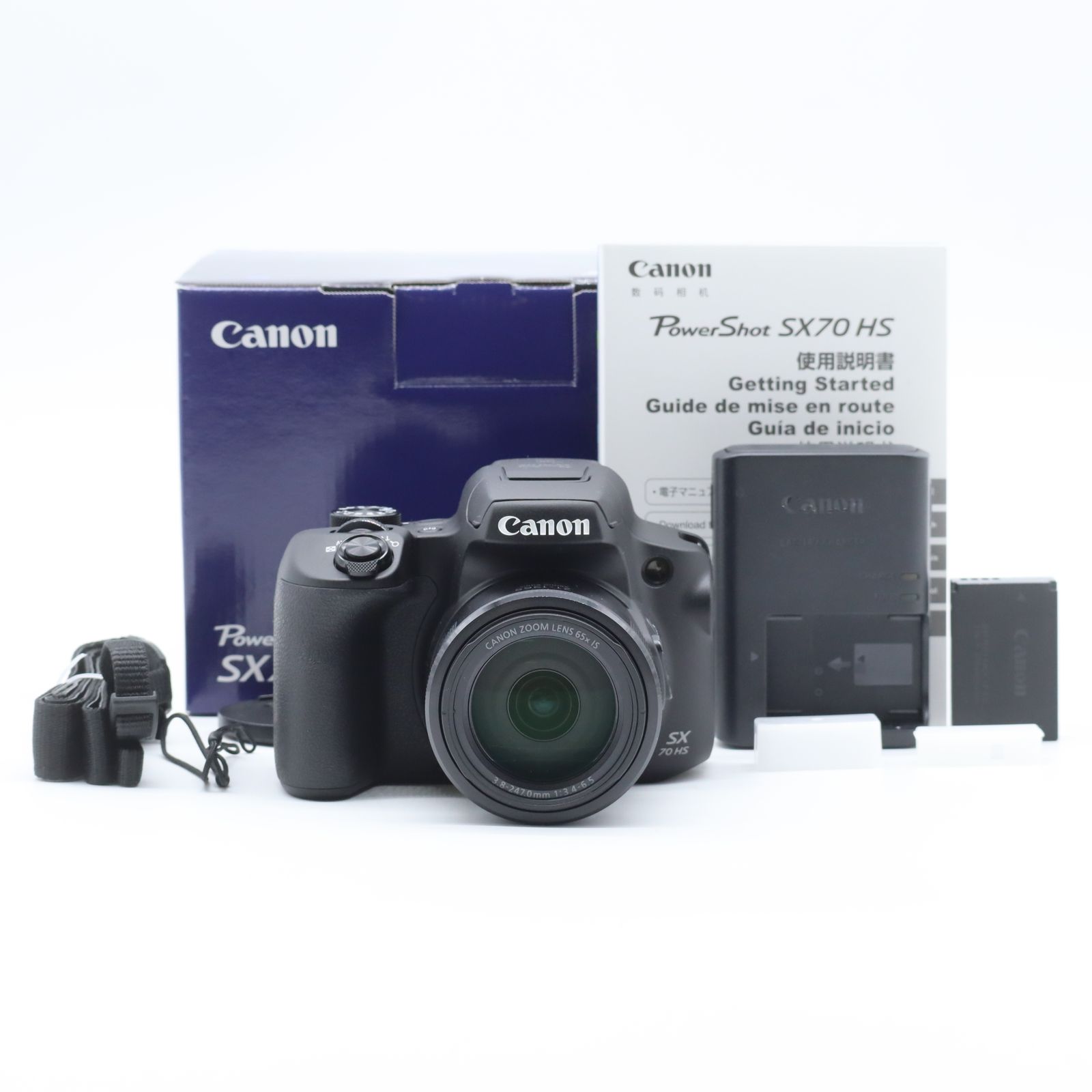 Canon PowerShot SX70 HS コンパクトデジタルカメラ 光学65倍ズーム 約2030万画素 Wi-Fi EVF搭載 旅行・野鳥撮影に最適【中古】
