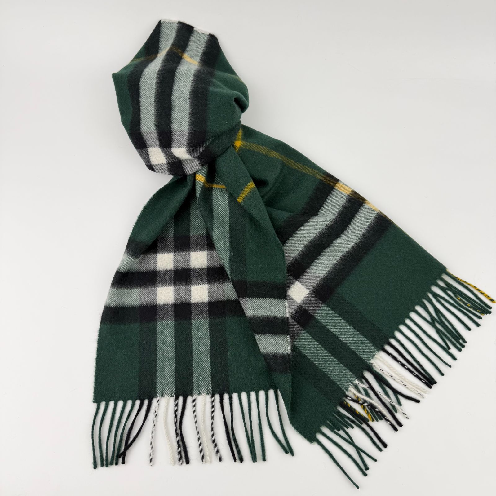 【美品】Burberrys バーバリー マフラー　カシミヤ カーキ　オリーブ 中古】BURBERRY バーバリー ノバチェック マフラー カシミヤ マルチ