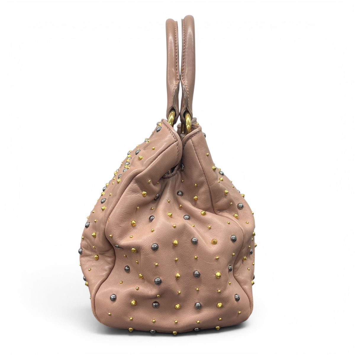 miumiu 希少 ミュウミュウ スタッズ 2way ハンドバッグ ショルダー 