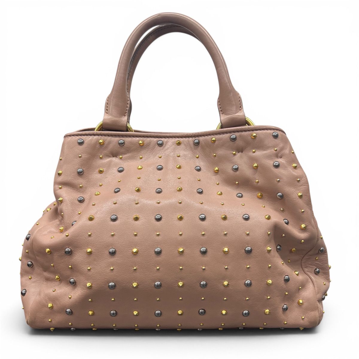 miumiu 希少 ミュウミュウ スタッズ 2way ハンドバッグ ショルダー 