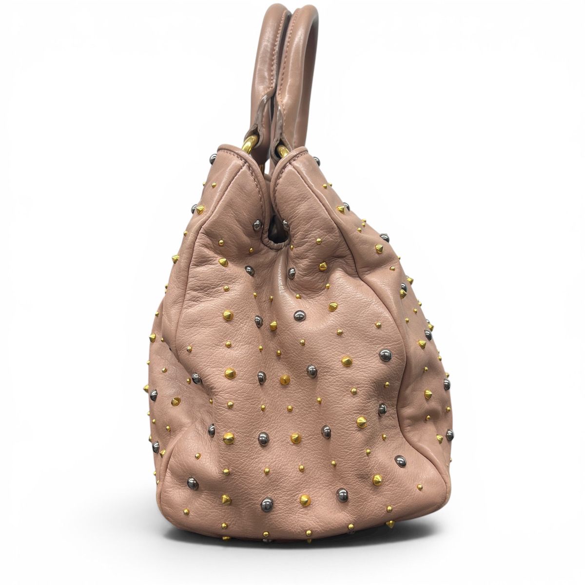 miumiu 希少 ミュウミュウ スタッズ 2way ハンドバッグ ショルダー 