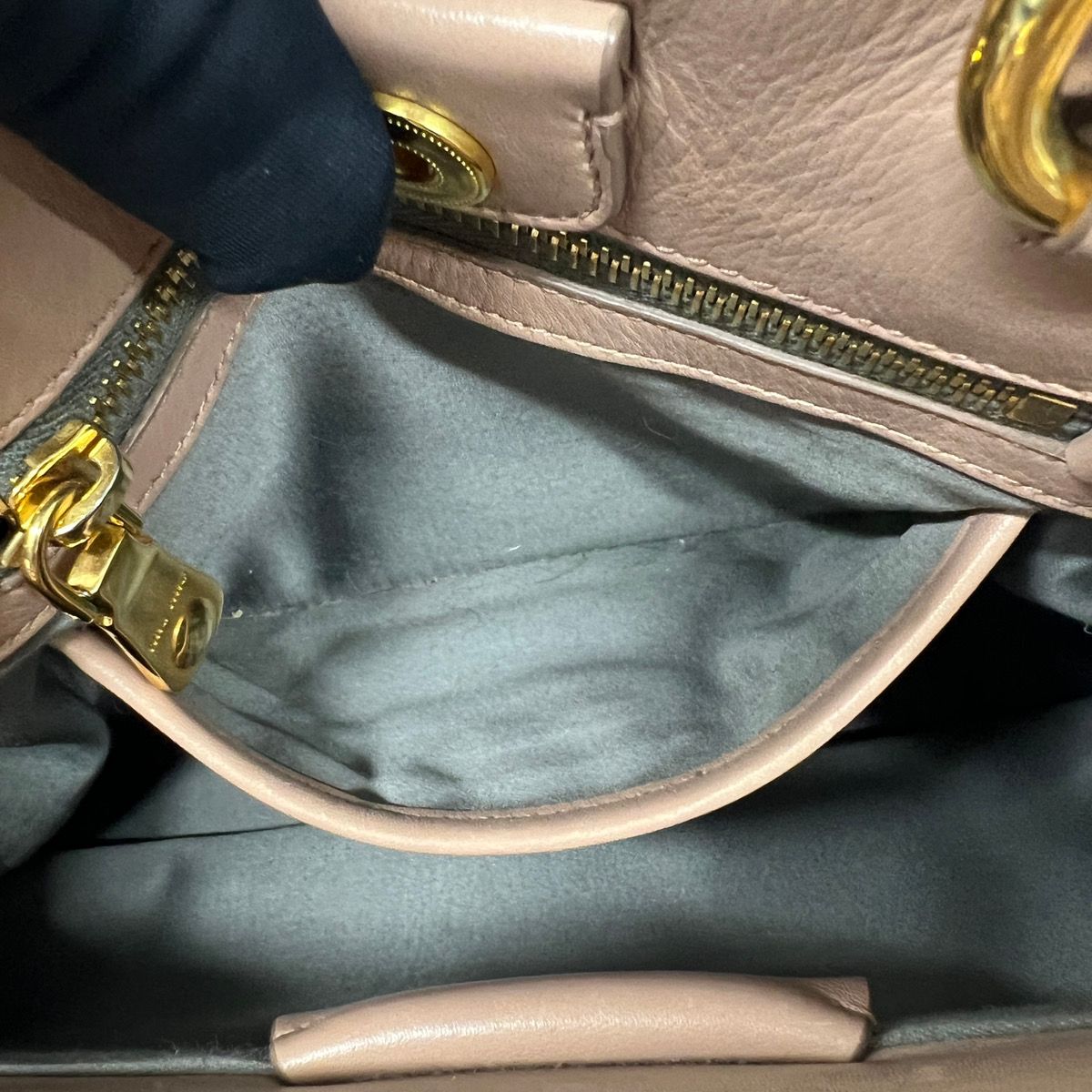 miumiu 希少 ミュウミュウ スタッズ 2way ハンドバッグ ショルダー 