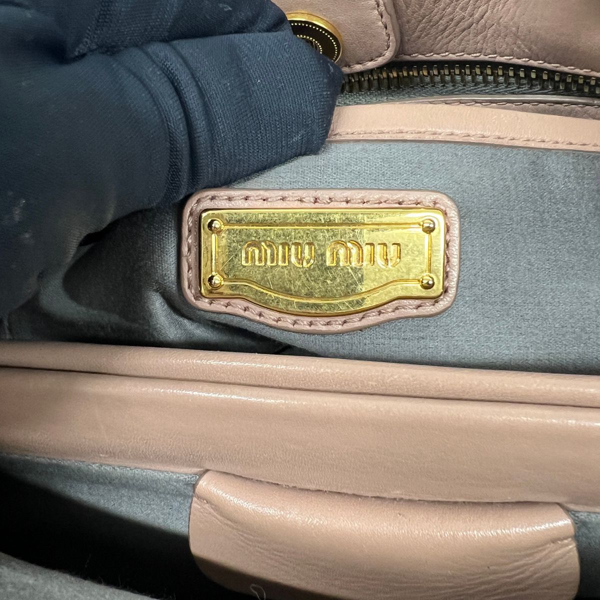 miumiu 希少 ミュウミュウ スタッズ 2way ハンドバッグ ショルダー 