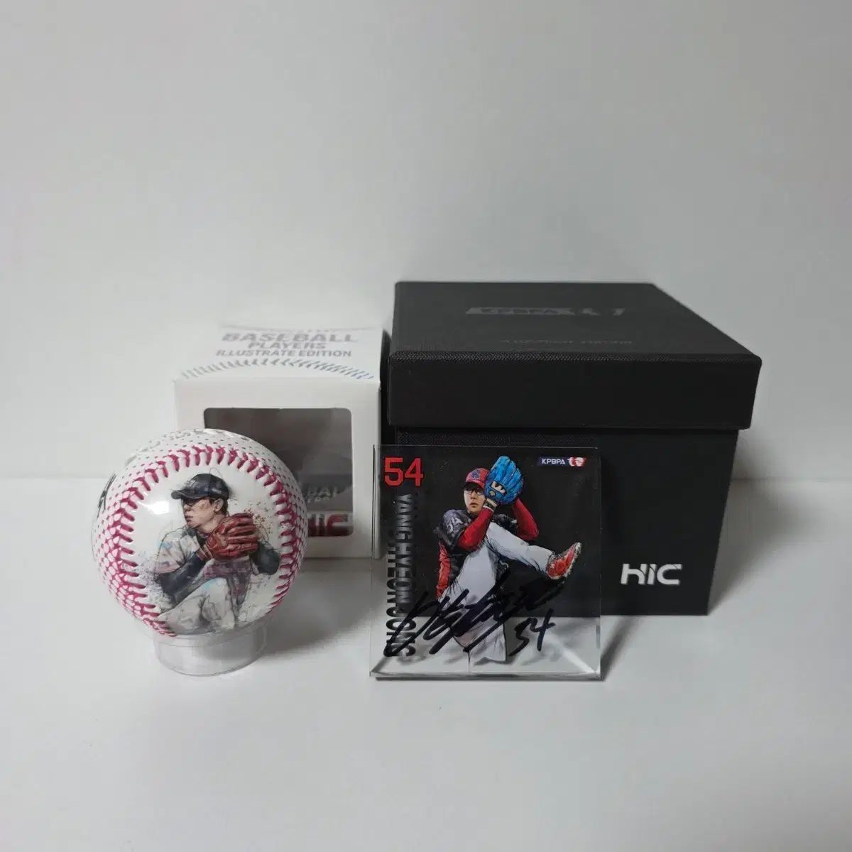 KIAタイガース 梁 玹種（ヤン・ヒョンジョン）選手 イラストボールセット サイン入り