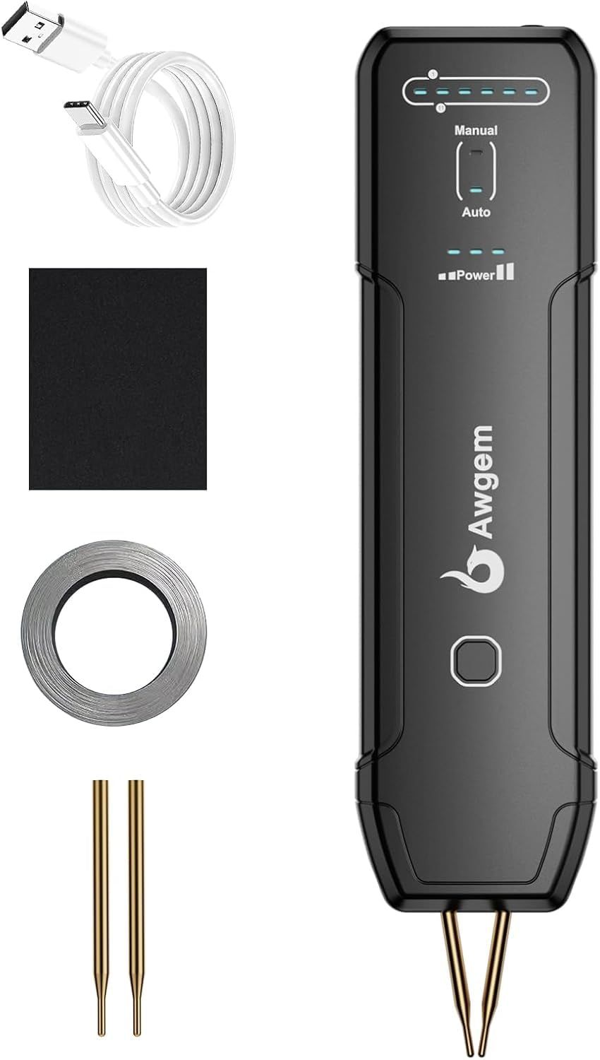 スポット溶接機、Awgemハンドヘルドスポット溶接機SH1、11ギア、交換可能な針、自動/ユーザーフレンドリーな手動モード、18650/リチウムバッテリー用のポータブルスポット溶接機(沖縄・離島の方不可) 201dc9df