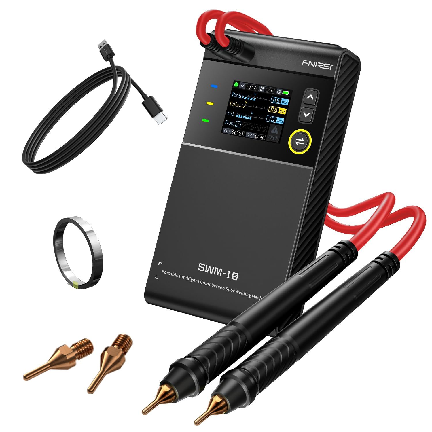 FNIRSI SWM-10 スポット溶接機 小型 デジタル 電気溶接機 ハンドヘルド 過電・過熱保護 多ギア調整可能 TFTディスプレイ DIY 溶接DIY用 バッテリーパックの作成用(沖縄・離島の方不可) 0cf8ef7a