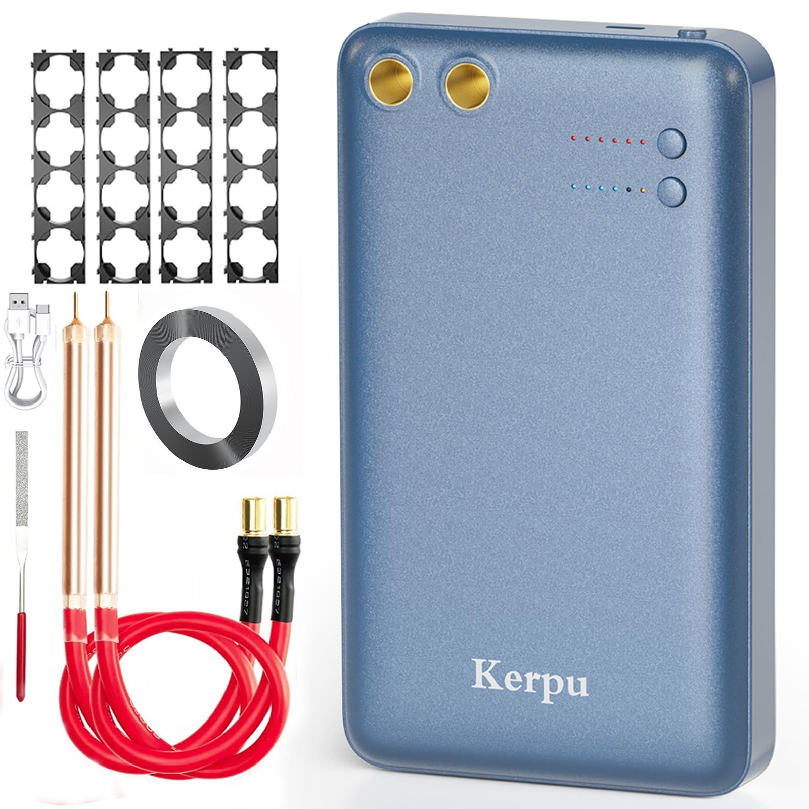 スポット溶接機, 11段ポータブル溶接機, 5000mAh 自動/手動モードミニスポット溶接機 充電式,スポット溶接 DIY 18650/21700電池バッテリパックの構築古い設備を修理, 日本語の説明書をダウンロードできます(青)(沖縄・離 70434d22