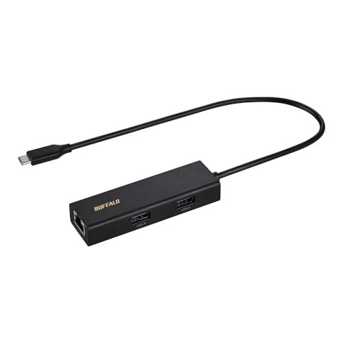 バッファロー USB-C ハブ 有線 LANアダプタードッキングステーション 4-in-1 LANポート Type-C Type-A 増設 変換 USB3.2 Gen1 高速データ転送 30cmケーブル 【 Windows/Mac/Chrom 39d626ae