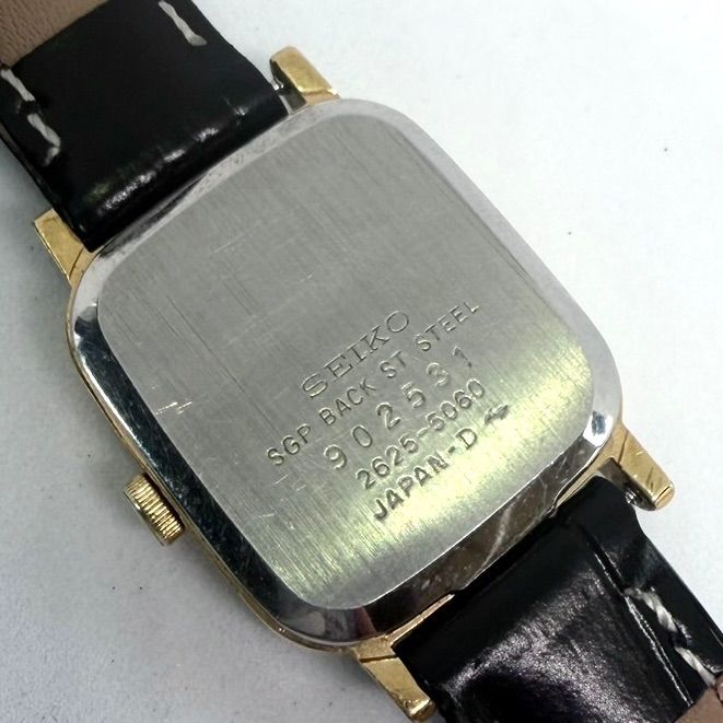 稼動/美品】SEIKO セイコー ドレスウォッチ クォーツ デイト ゴールド