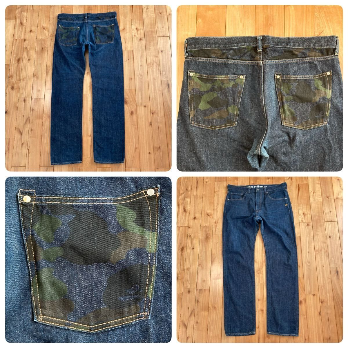BAPE CAMO Denim Pants Lサイズ a bathing ape デニム パンツ エイプ 