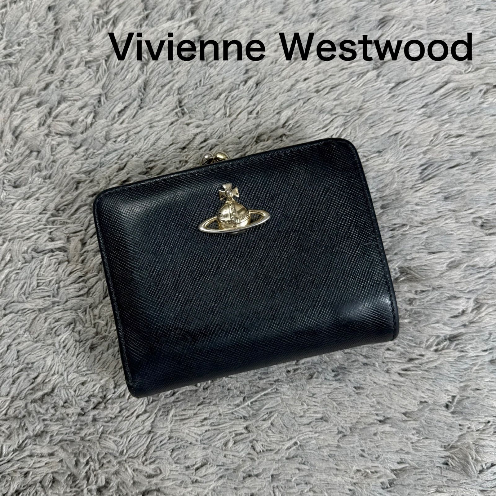 Vivienne westwood オーブロゴ　折り財布　ガマ口　ブラック Vivienne Westwood ACCESSORIES ヴィヴィアンウエストウッド 二つ折り
