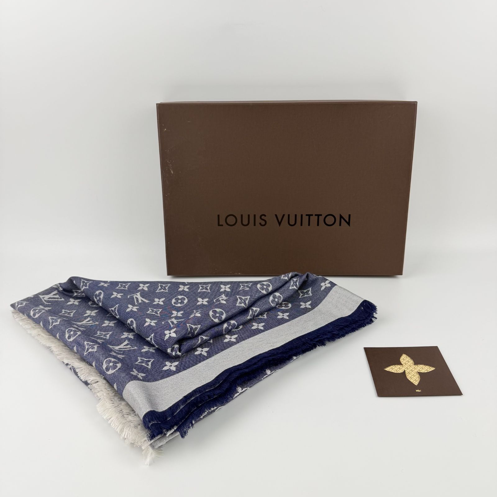 【中古】LOUIS VUITTON ルイヴィトン モノグラム ショール シルク ウール ネイビー ヴィンテージ レディース【中古美品】HIBUOCHI VINTAGE hboc260504a19 44,720円
