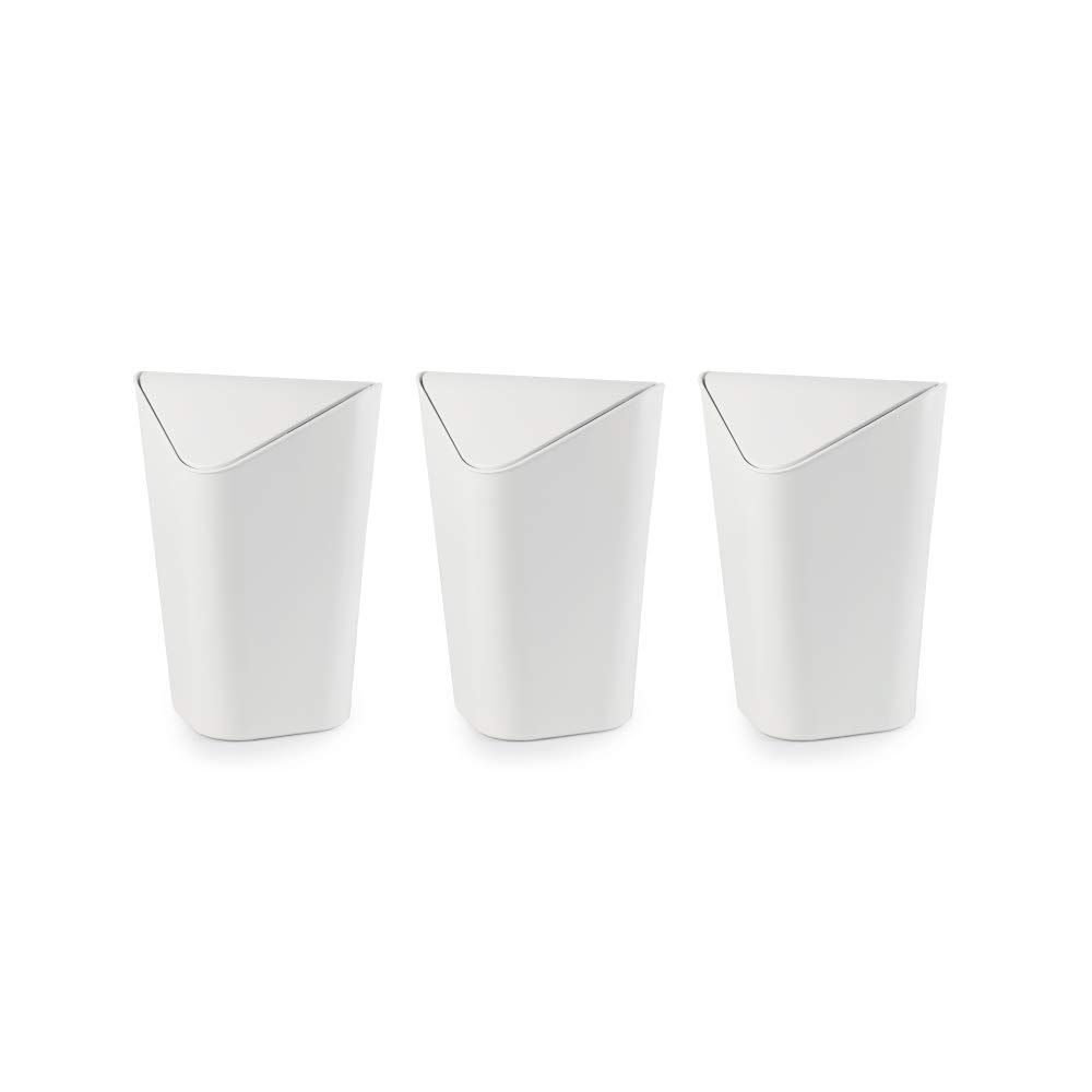 umbra スイングふた付角型ゴミ箱 ペール ごみ箱 ダストボックス メタリックホワイト 5L CORNER 9981000227 3個入(沖縄・離島の方発送不可）) c6ff86e9
