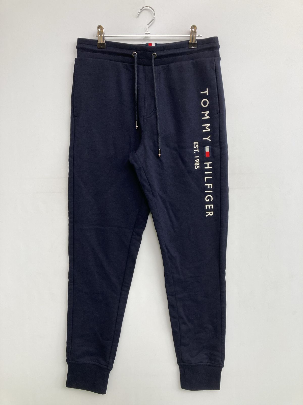 TOMMY HILFIGER トミーヒルフィガー スウェットパンツ S ネイビー 無地 ブランドロゴ スタンダード ウエストゴム・紐 レギュラー