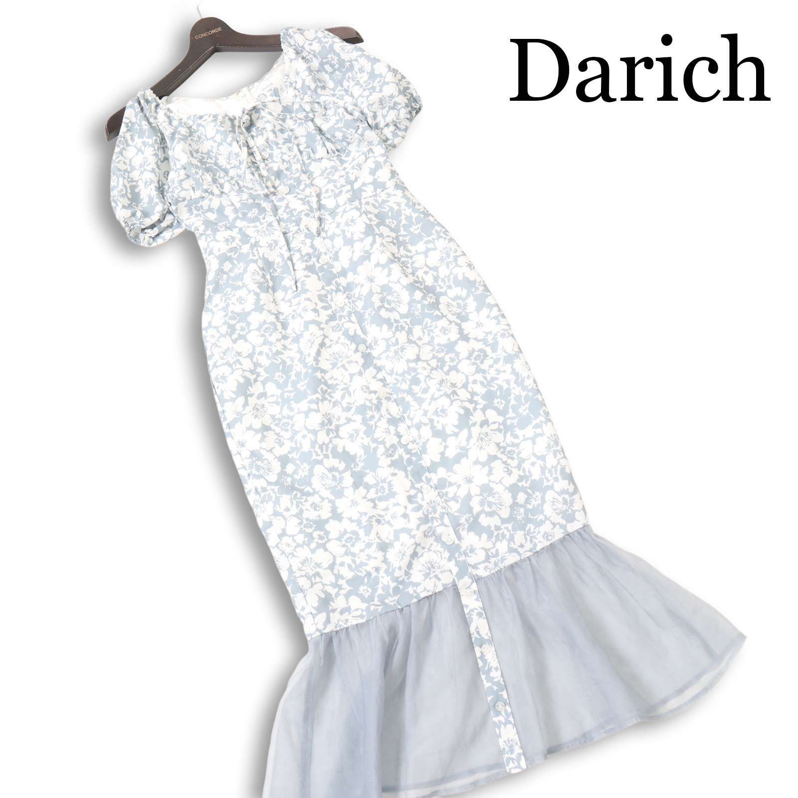 Darich ダーリッチ 春夏★ 花柄 マーメイド フリル ロング ワンピース Sz.Free-S レディース
