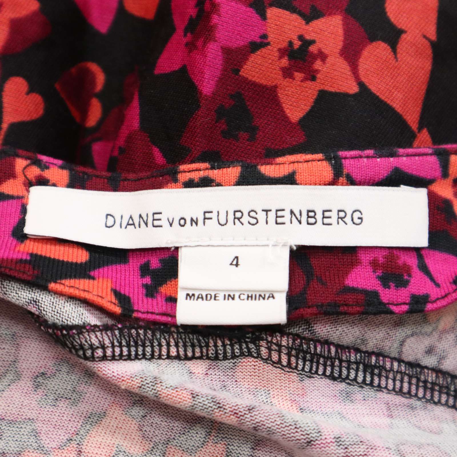 ダイアンフォンファステンバーグ シルクブレンド 総柄 7分袖 シースルー チュニック P レッド系 DIANE VON FURSTENBERG レディース 美品】DIANE VON FURSTENBERG ダイアン・フォン・ファステンバーグ 春