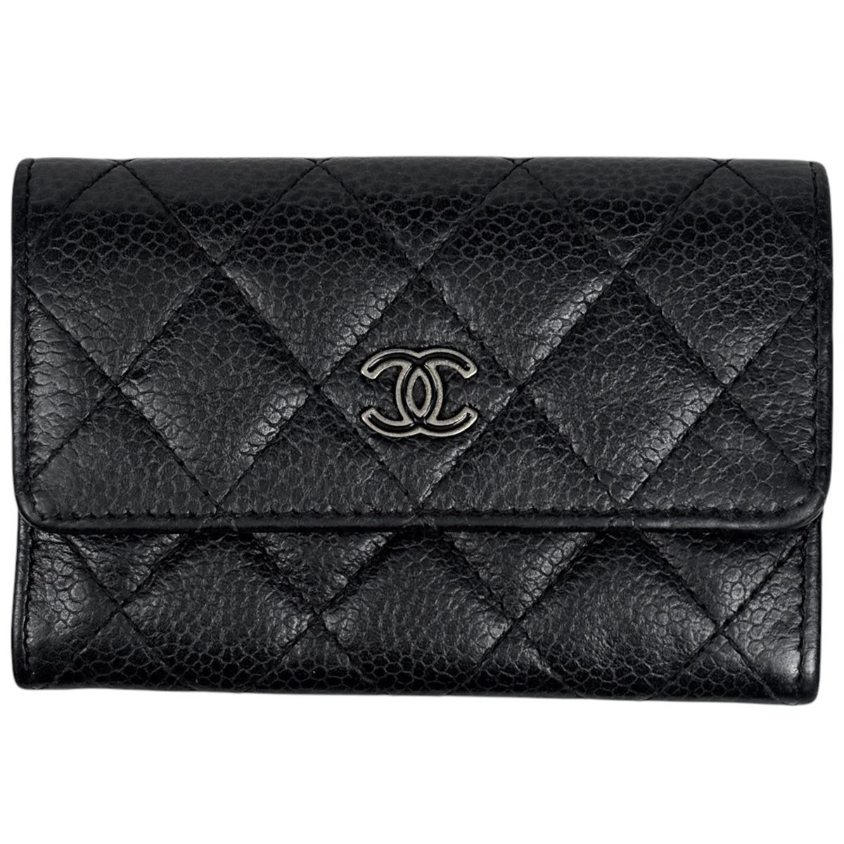 シャネル CHANEL ココマーク カードケース キャビアスキン ブラック レディース 【中古】
